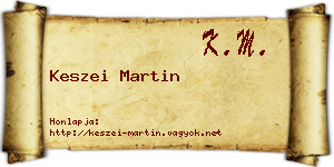 Keszei Martin névjegykártya